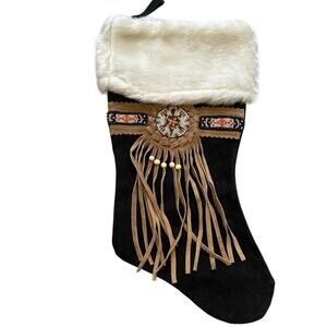 J4 West Leather and Beaded Christmas Stocking